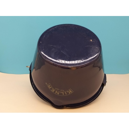 473 - Kilner Blue Enameled 14 Pint Jam/Preserve Pan. 31cm Diameter.