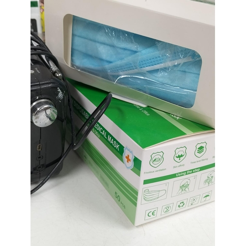 183 - Collection of Mixed items to include Sectioned Display Case, Disposable Medical Masks, daewoo Dustba... 