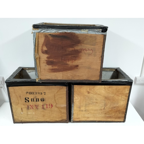 233 - Wooden Tea Chests (3). 51cm High, 41cm x 61cm. Collection Only.