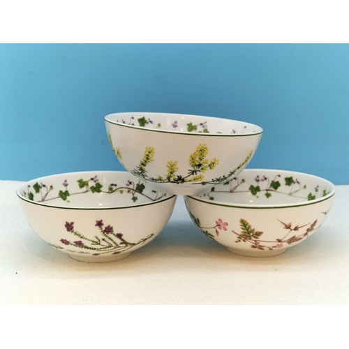 240 - Portmeirion 'Welsh Wild Flowers' 13.5cm Dessert Bowls (5).
