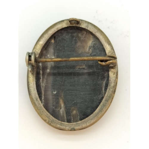 440 - Micro Mosaic Brooch, Cameo Brooch and Pair of 925 Silver and Amber 'Bee' Earrings.