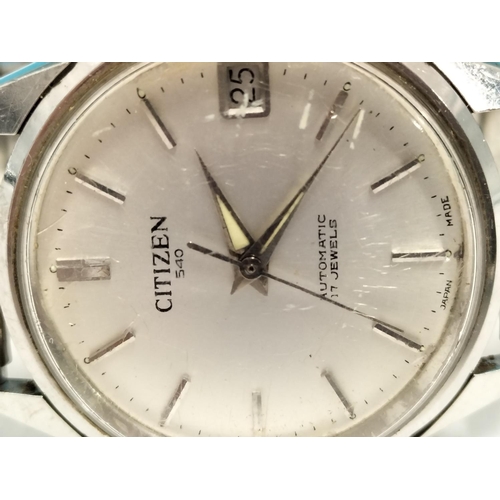 474 - Citizen 540 Automatic 17 Jewel Wristwatch W/O.