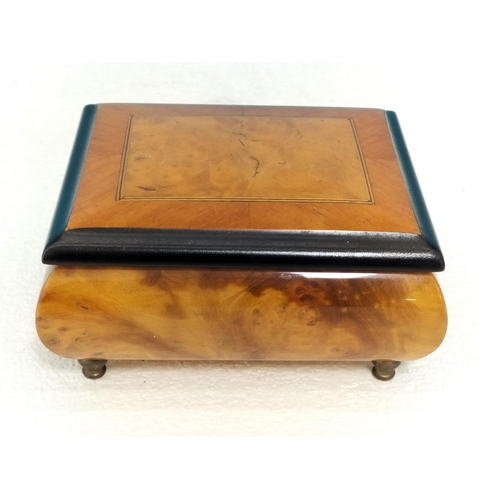 478 - Wooden Jewellery Box with Contents plus Wooden Musical Box W/O. Largest 6.5cm High, 20cm x 12.5cm.