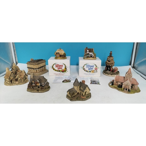 423 - Collection of Lilliput Lane and David Winter Cottages/Houses (8) to include Boxed Lilliput Lane Coll... 