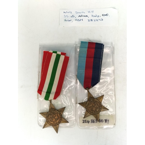 447 - Collection of War Medals (6) to include Treaty of Paris Crimean War Medal Dated May 1856, 1939-1945 ... 