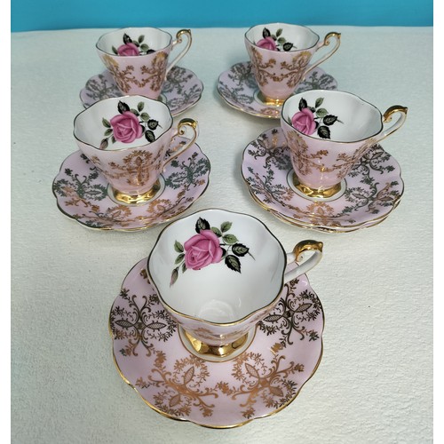 450 - Royal Standard China 'Rose Pink' Cups (5) and Saucers (6).
