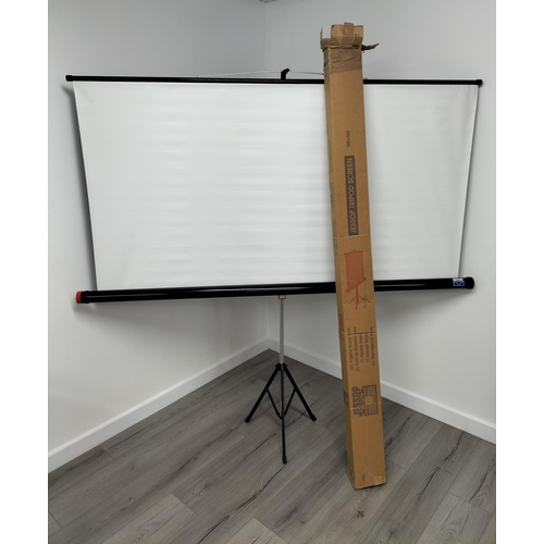 455 - Jessop's Tripod White Projector Screen. 180cm x180cm. Boxed