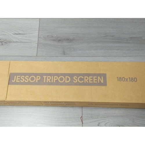 455 - Jessop's Tripod White Projector Screen. 180cm x180cm. Boxed