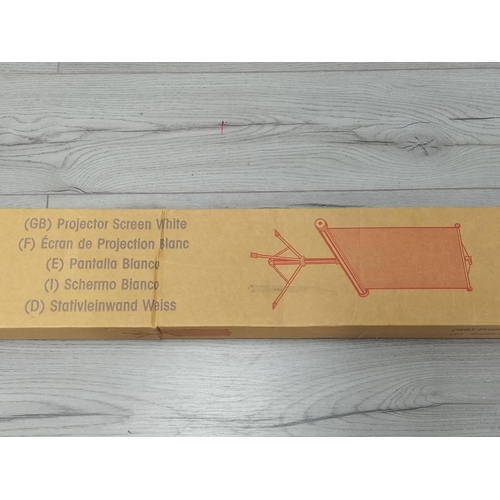 455 - Jessop's Tripod White Projector Screen. 180cm x180cm. Boxed