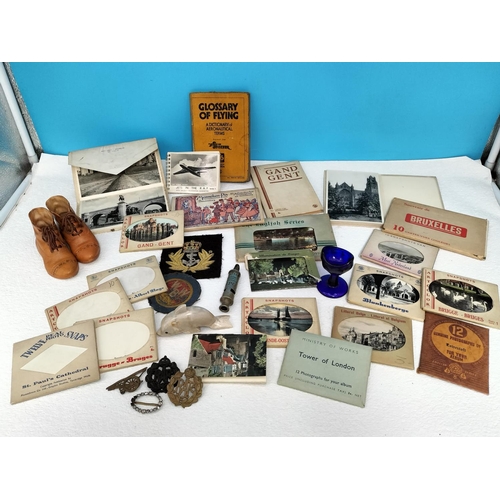 108 - Collectables to include Hudson & Co Police Whistle, Victorian Eye Bath and a Collection of Postcard ... 