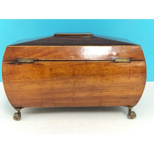 Regency Period Inlaid Rosewood Tea Caddy with Lion Mask Brass Handles ...