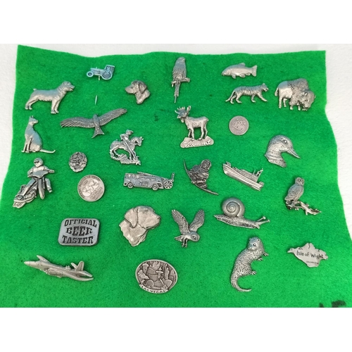 78 - Collection of Various Pewter Pin Badges, Some A.R.Brown.