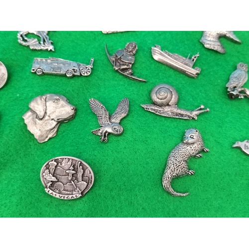 78 - Collection of Various Pewter Pin Badges, Some A.R.Brown.