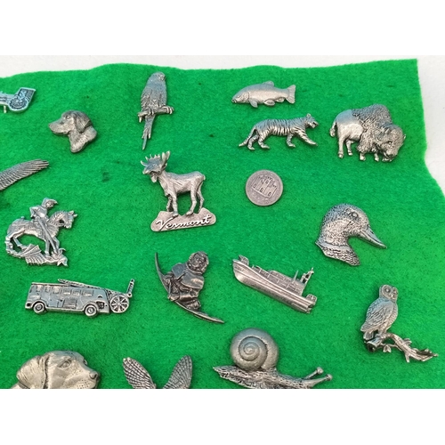 78 - Collection of Various Pewter Pin Badges, Some A.R.Brown.