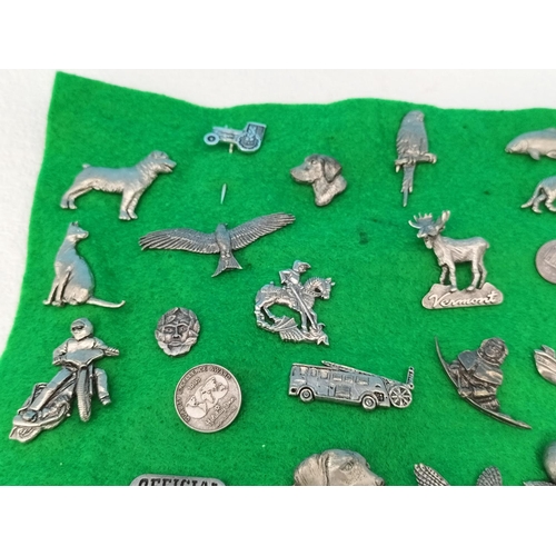 78 - Collection of Various Pewter Pin Badges, Some A.R.Brown.