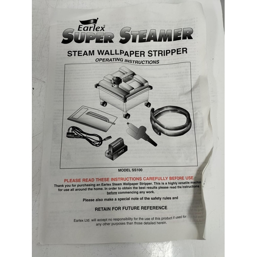 86 - Earlex Super Steamer Wallpaper Stripper with Attachments and Instructions. W/O