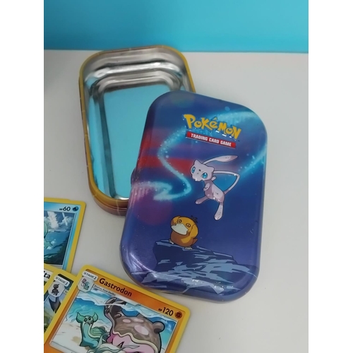 30 - Quantity of Pokemon Trading Cards in Pokemon Tin plus Tin Sign. 30cm x 20cm.