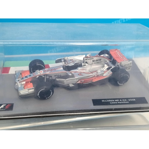 47 - Cased Altaya/Panini F1 Car Collection 1:43 Scale Vehicles (7) to include Michael Schumacher Ferrari ... 
