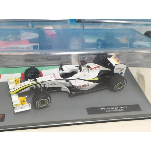 47 - Cased Altaya/Panini F1 Car Collection 1:43 Scale Vehicles (7) to include Michael Schumacher Ferrari ... 