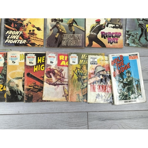 96 - Quantity of Commando Comics Collection (24) plus Battle Picture Books and Action Man Novel.
