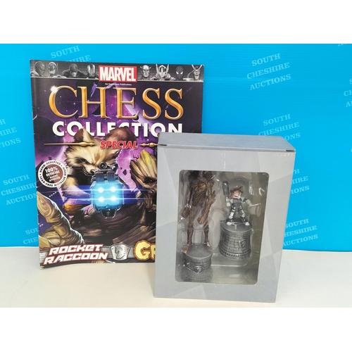 99 - Eaglemoss Marvel Chess Collection Special Pieces, 3 Sets of 2 to include 'Knights' - Rocket Raccoon ... 