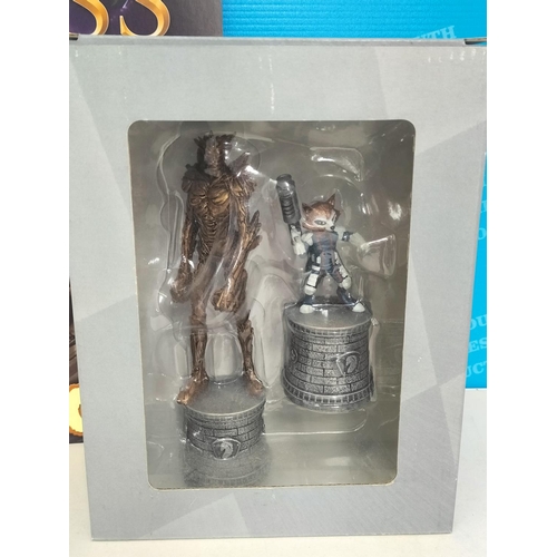 99 - Eaglemoss Marvel Chess Collection Special Pieces, 3 Sets of 2 to include 'Knights' - Rocket Raccoon ... 
