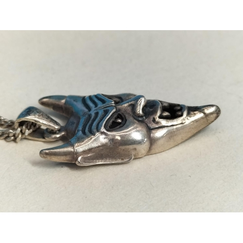 356 - Silver 925 Devil Face Pendant on 925 Silver 18
