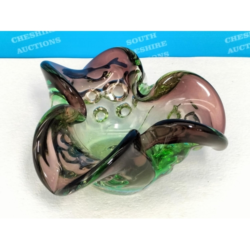 363 - Murano Splash Design Bowl. 9cm High, Approx 17cm Diameter.