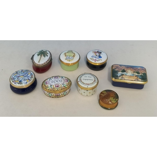 366 - Collection of Enamelled Pill Pots to include Crummles, Ashley Copper, Staffordshire Enamels, etc.