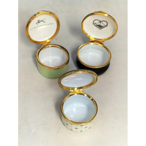 366 - Collection of Enamelled Pill Pots to include Crummles, Ashley Copper, Staffordshire Enamels, etc.