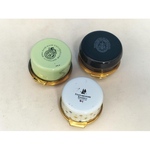 366 - Collection of Enamelled Pill Pots to include Crummles, Ashley Copper, Staffordshire Enamels, etc.