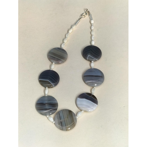 367 - Assorted Glass and Agate Bead Necklaces (3) to include Haematite, Agate Discs and Faceted Beads. All... 