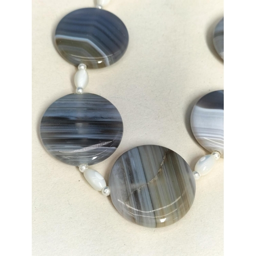 367 - Assorted Glass and Agate Bead Necklaces (3) to include Haematite, Agate Discs and Faceted Beads. All... 