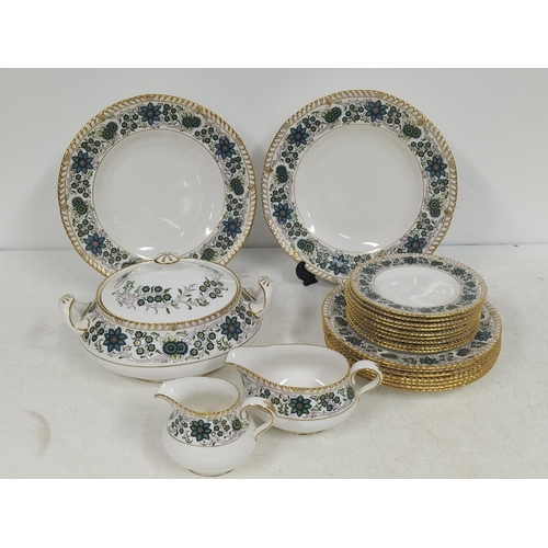 393 - Royal Crown Derby 'Caliph' A1287 Part Dinner Service to include 27cm Dinner Plates (2), 21cm Plates ... 