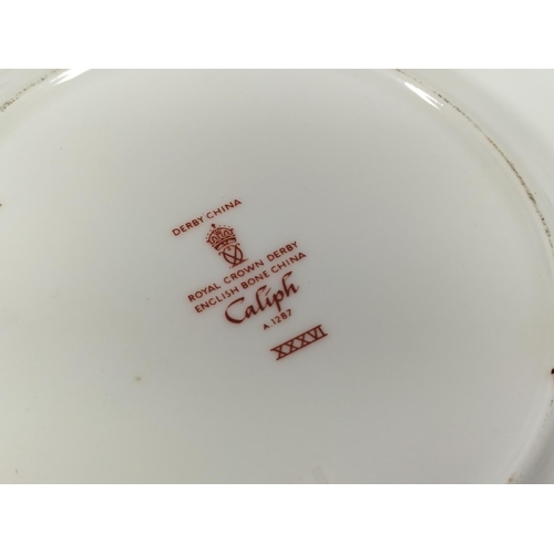 393 - Royal Crown Derby 'Caliph' A1287 Part Dinner Service to include 27cm Dinner Plates (2), 21cm Plates ... 