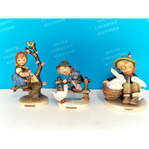 397 - Hummel Figures (6) to include Apple Tree Boy and Girl, Playmates, etc. Tallest 15cm.