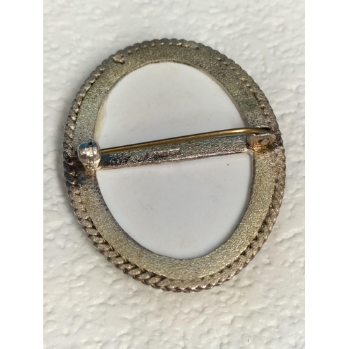 402 - Mallard/Duck Picture Brooch and Scarf Clip, One in Silver Mount.