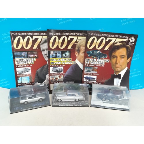 116 - Eaglemoss James Bond 007 Cased Die-Cast Vehicles (3) with Magazines to include 1987 'The Living Dayl... 