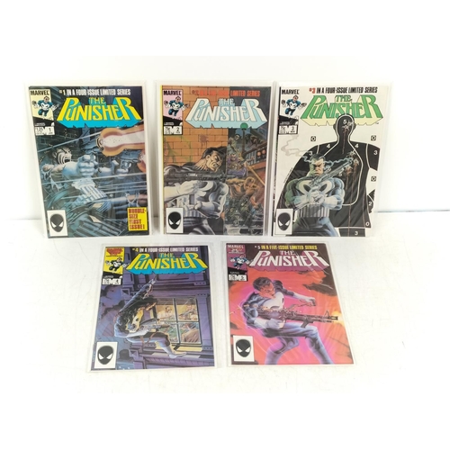 145 - Marvel Comics 1985 The Punisher Limited Run of 5, Complete. Bagged and Boarded.