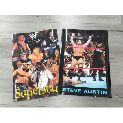 15A - Collection of 14 x Wrestling Annuals (13 x WWE 2009 - 2013 and 1 x ITV Wrestling), Posters (2), Boxe... 