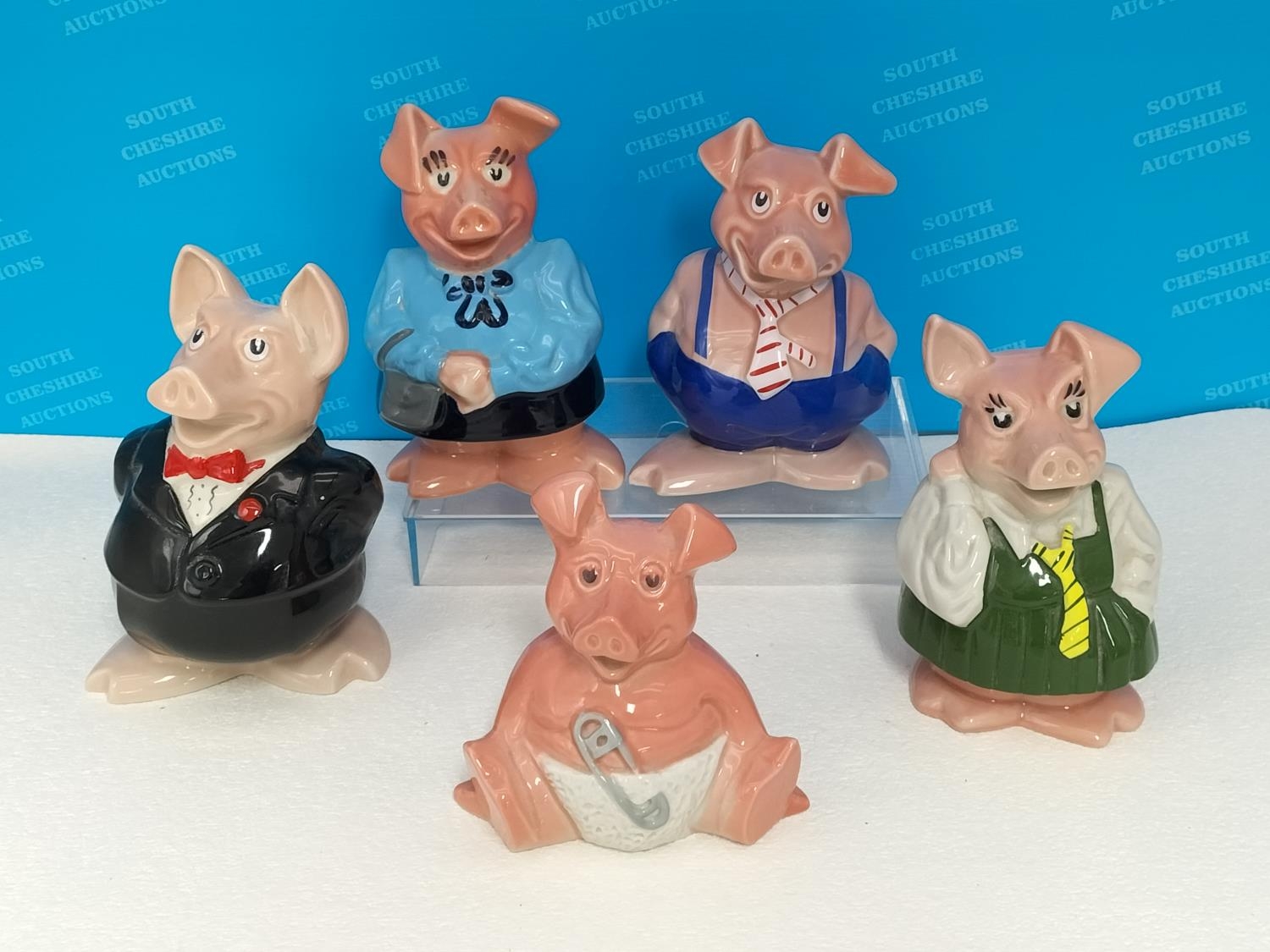 Set of 5 Wade Nat West Pig Money Boxes with Original Stoppers. Tallest ...
