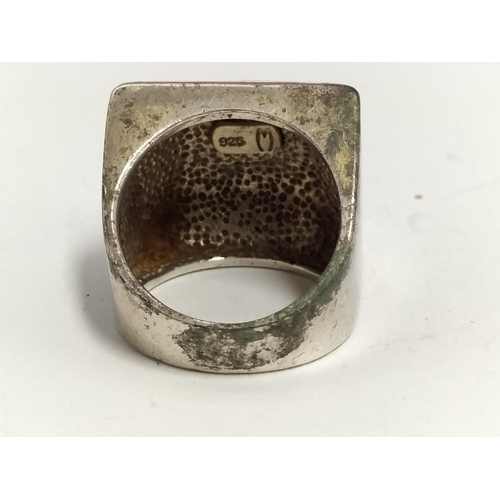 121 - Modern Silver 925 Rings (2) Size K and Size N. Weight 18 Grams.