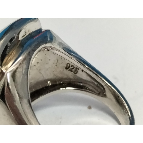 121 - Modern Silver 925 Rings (2) Size K and Size N. Weight 18 Grams.