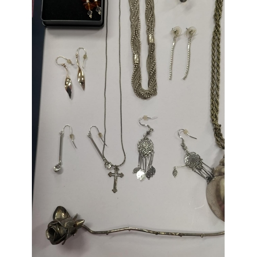 134 - Collection of Mixed Costume Jewellery to include 3 Pairs of Silver 925 Earrings.