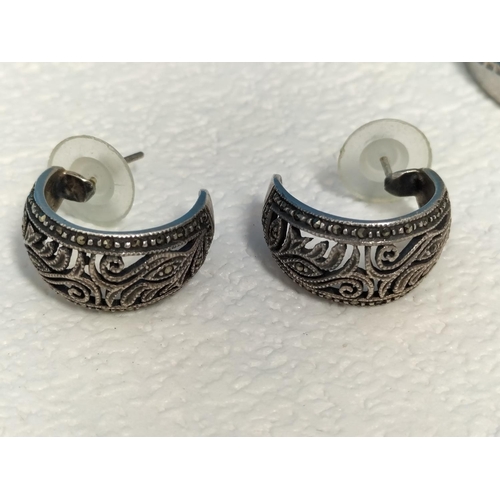 150 - Collection of 925 Rings, Earrings and Bangle plus a Silver Handled Button Hook.