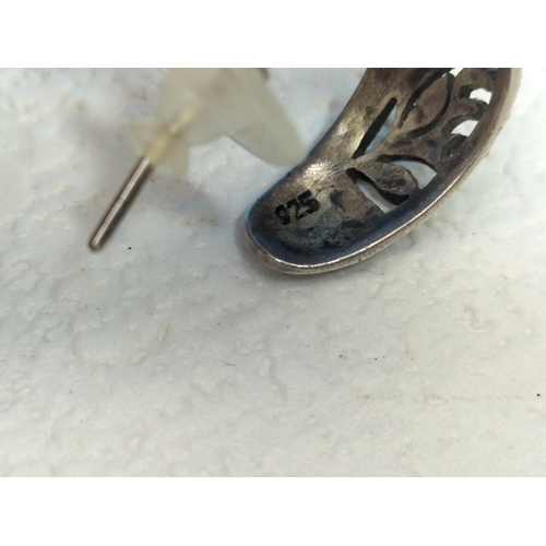 150 - Collection of 925 Rings, Earrings and Bangle plus a Silver Handled Button Hook.