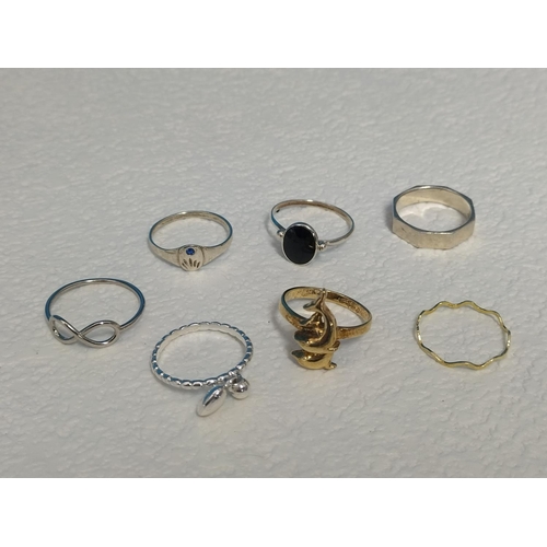 150 - Collection of 925 Rings, Earrings and Bangle plus a Silver Handled Button Hook.