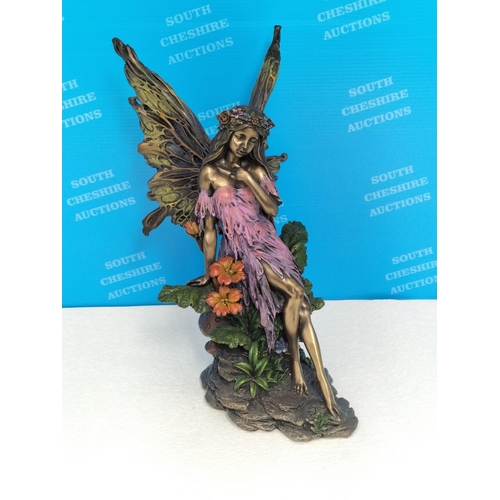 254 - Veronese Designs Cold Cast Bronze Resin Fairy Figure. 28cm High.