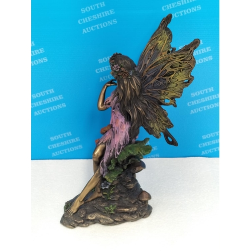 254 - Veronese Designs Cold Cast Bronze Resin Fairy Figure. 28cm High.