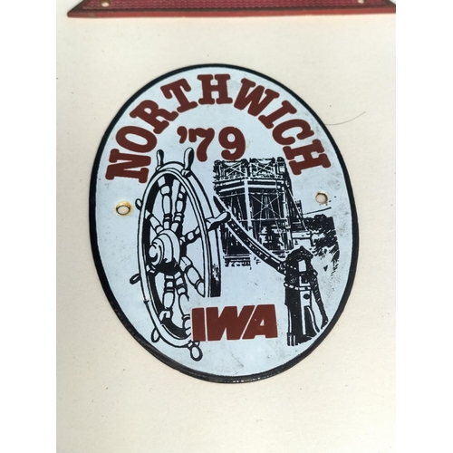 256 - Collection of Metal Canal Related Plaques (6) to include Staffs & Worcs (3), Nantwich, Chesterfield ... 